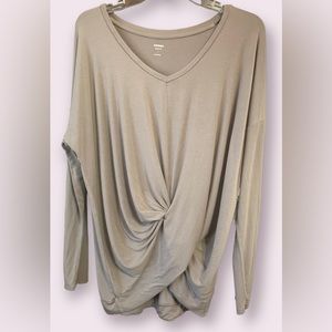 Express Twist Front Relaxed Long Sleeve Tee (size L)
